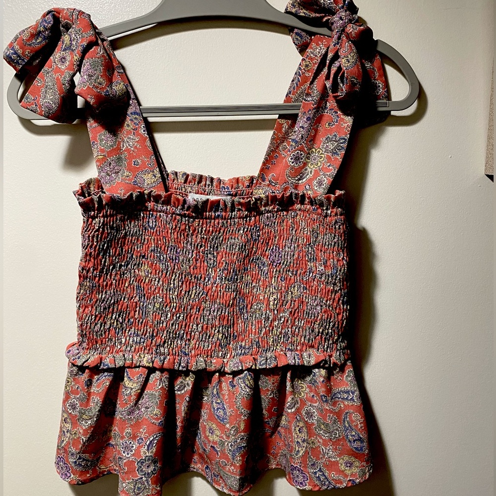 Cropped Floral Peplum Top